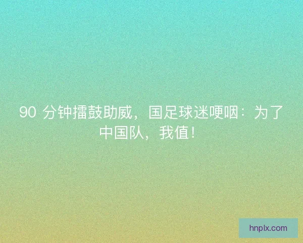 90 分钟擂鼓助威，国足球迷哽咽：为了中国队，我值！